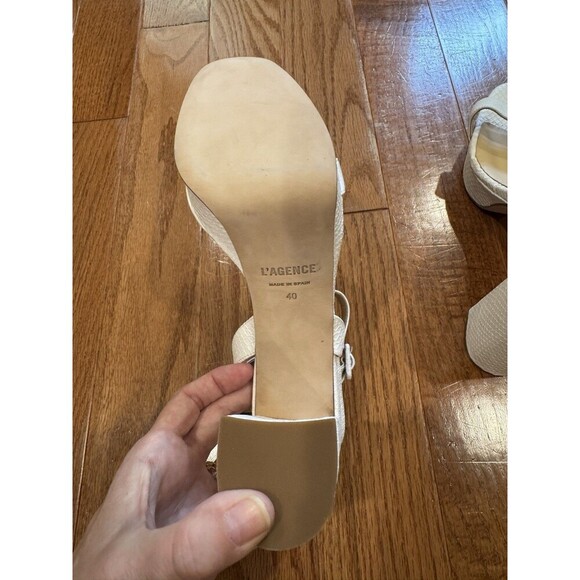 L’agence Womens White Ankle Strap Platform Heels Platform Sandal EU 40 US 9 New - Picture 9 of 10